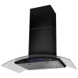 Coifa de Parede Gourmet Cadence 90cm Inox e Vidro Preto 220V
