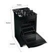 FOGAO BRASTEMP PISO 4 BOCAS PRETO COM MESA DE VIDRO E GRADES DUPLAS DE FERRO FUNDIDO (BFO4VAE)